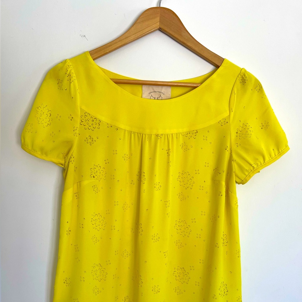 Anthropologie Vanessa Virginia Fieldbloom Peasant Blouse -Yellow - Size 6